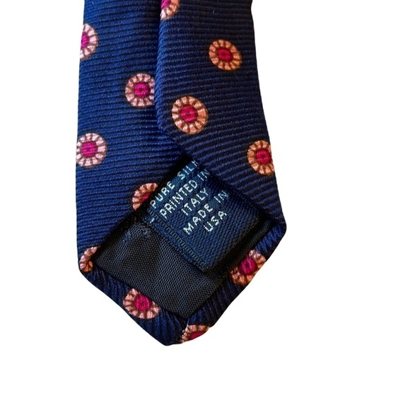 Brooks Brothers Patterned Silk Tie Navy - Picture 3 of 4
